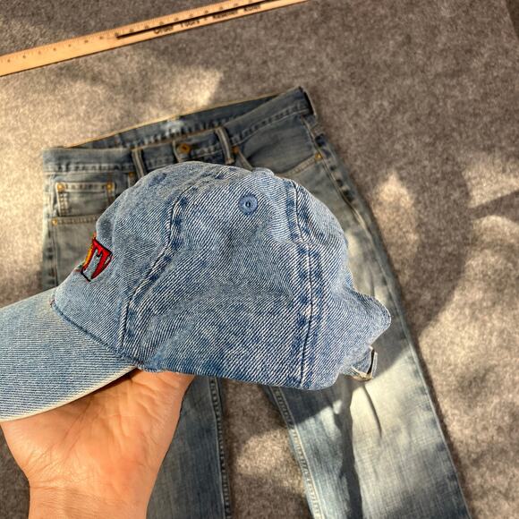 RFD-TV Hat Mens Adjustable Blue Denim Embroidered Logo Western Farm Rodeo - Picture 2 of 7